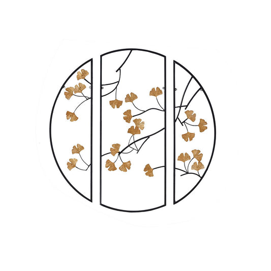 Golden Gingko Leaves - Wall Decor (Set of 3) - Black / Gold - Snoozhouse