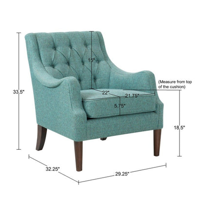 Qwen - Button Tufted Accent Chair With - Teal JLA