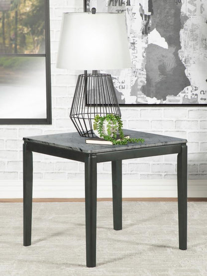 Mozzi - Square Faux Marble Side End Table - Gray And Black CoasterEssence