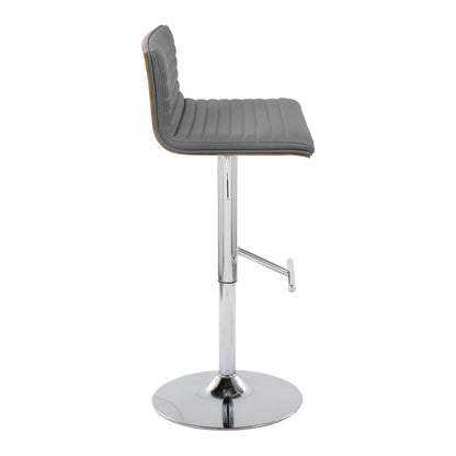 Mason - Contemporary Adjustable Barstool & Swivel With Straight T Footrest (Set of 2) Lumi Source