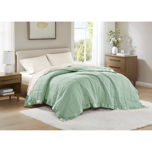 Windom - All Season Hypoallergenic Twin Blanket With 3M Scotchgard - Seafoam Madison Park