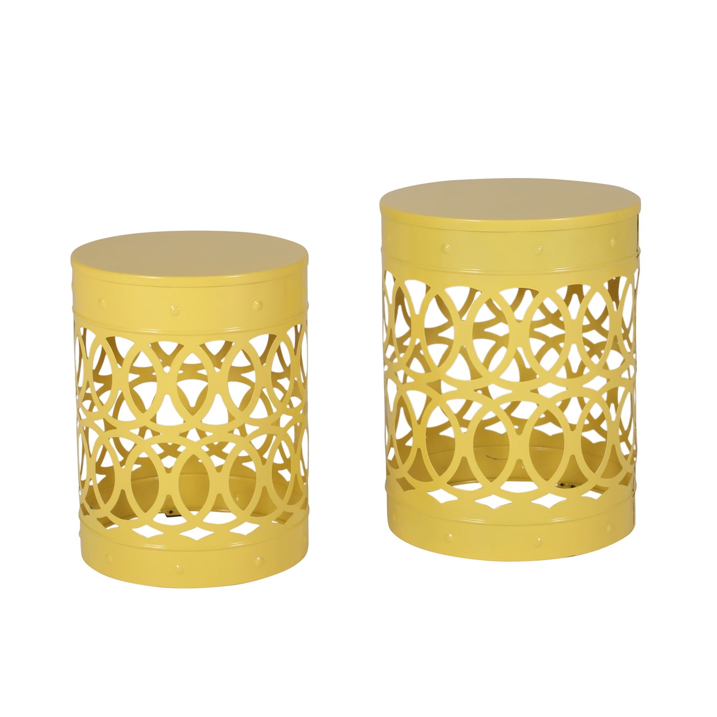 Outdoor Metal S/2 End Table Noble House