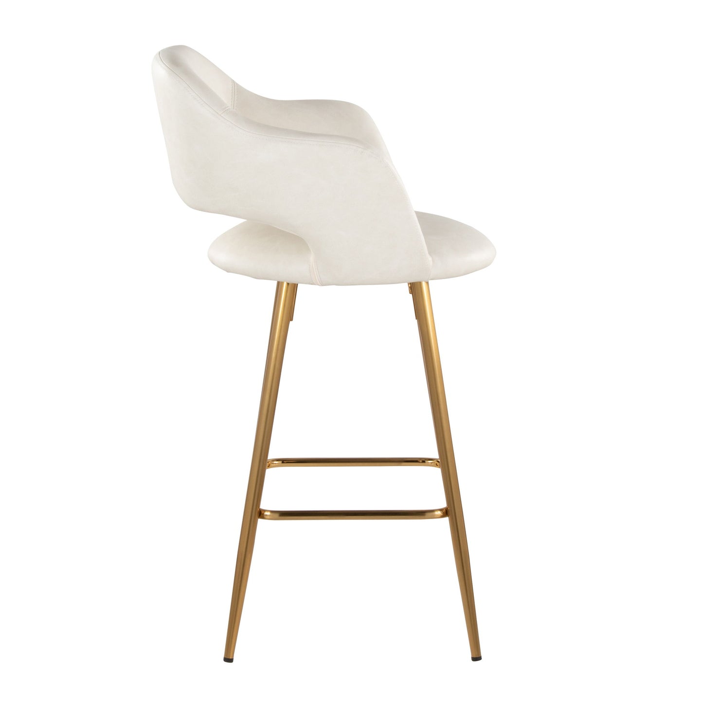 Margarite - Contemporary Fixed Height Counter Stool With Footrest (Set of 2) With Square Lumi Source