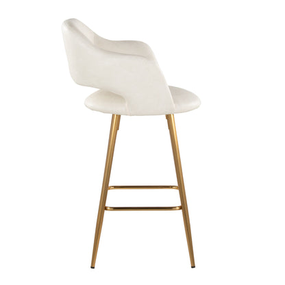 Margarite - Contemporary Fixed Height Counter Stool With Footrest (Set of 2) With Square Lumi Source