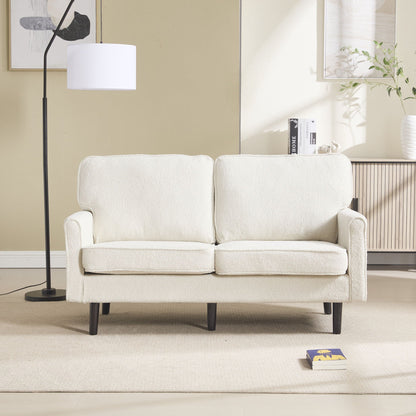 Mid Century Modern Loveseat Sofa With USB Ports, Removable Pillow Cover Home Essentials