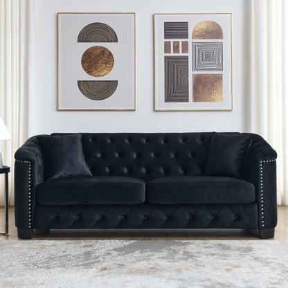 Modern Chesterfield Sofa With Tufted Backrest For Living Room Home Essentials