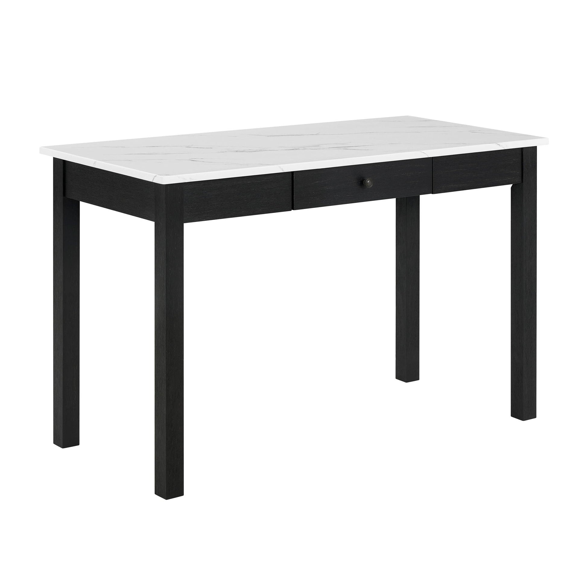 Rylee - Faux Marble Desk - Black / White Crown Mark