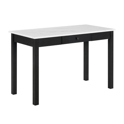 Rylee - Faux Marble Desk - Black / White Crown Mark