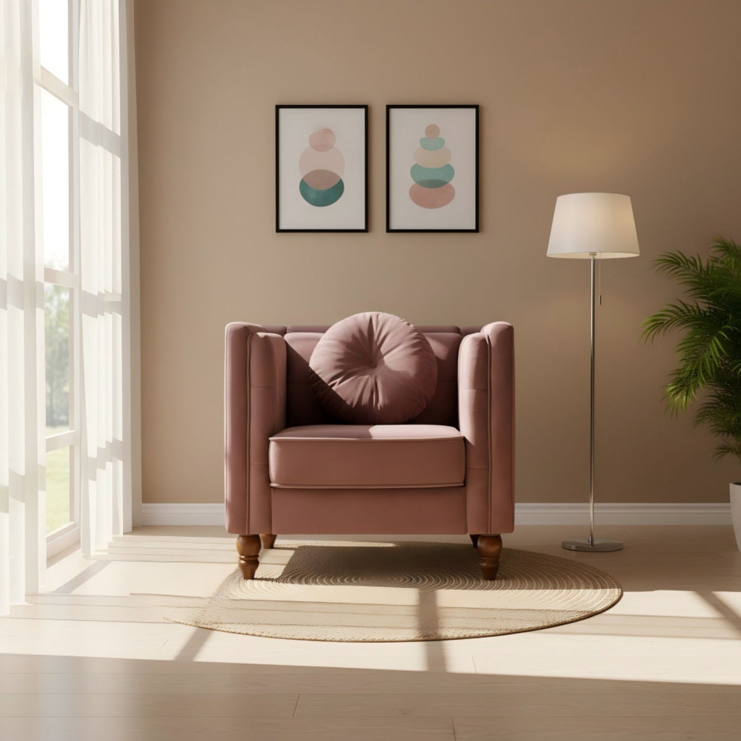 Chesterfield Accent Tufted Square Arm Side Chair US Pride
