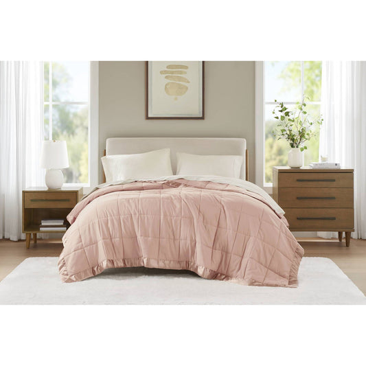 Windom - All Season Hypoallergenic Twin Blanket With 3M Scotchgard - Blush Madison Park