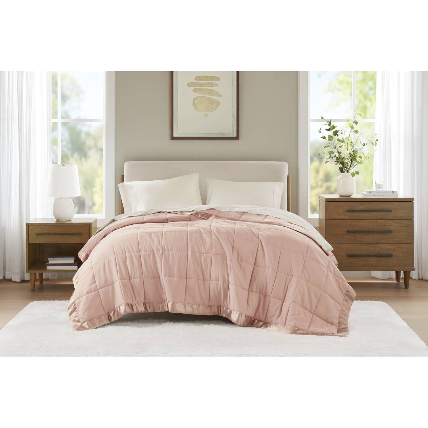 Windom - All Season Hypoallergenic Blanket With 3M Scotchgard - Blush Madison Park