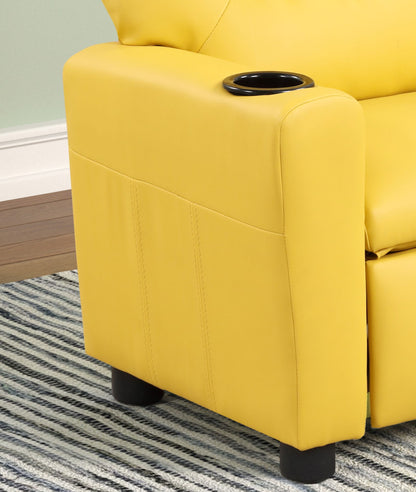 Marisa - PU Leather Kids Recliner Chair With Cupholder Lilola Home