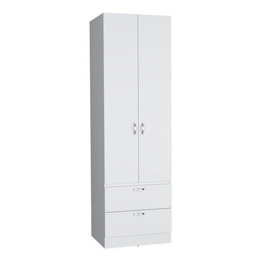 Armoire Organiser, Two Shelves, Rod, Double Door Cabinet Armoire Home Essentials