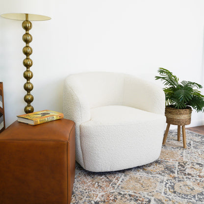 Mina - Swivel Chair - White Ashcroft Furniture