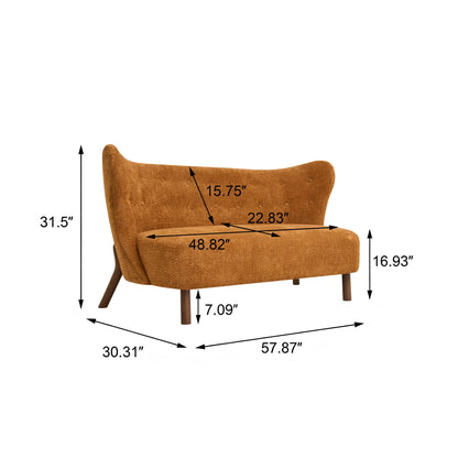 Nordic Chair Laid Back Loveseats With Curved Backres, No Armrests Home Essentials