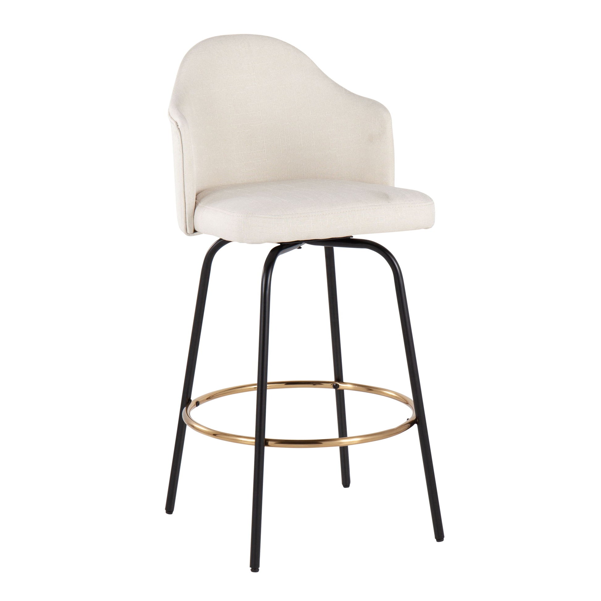 Ahoy - Contemporary Fixed Height Counter Stool Round Footrest (Set of 2) Lumi Source