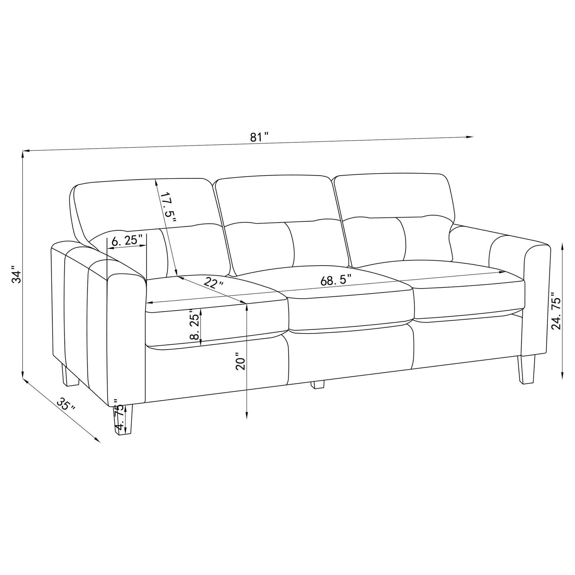 Remington - Sofa Set With Track Arms Furniture Max