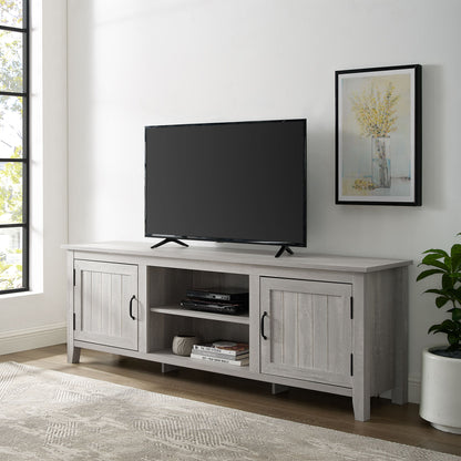 Modern Farmhouse 2 Door Grooved 70" TV Stand For 85" TVs