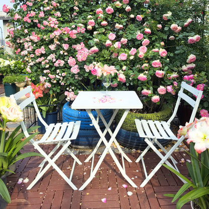 3 Piece Patio Bistro Set Of Foldable Square Table And Chairs Home Essentials