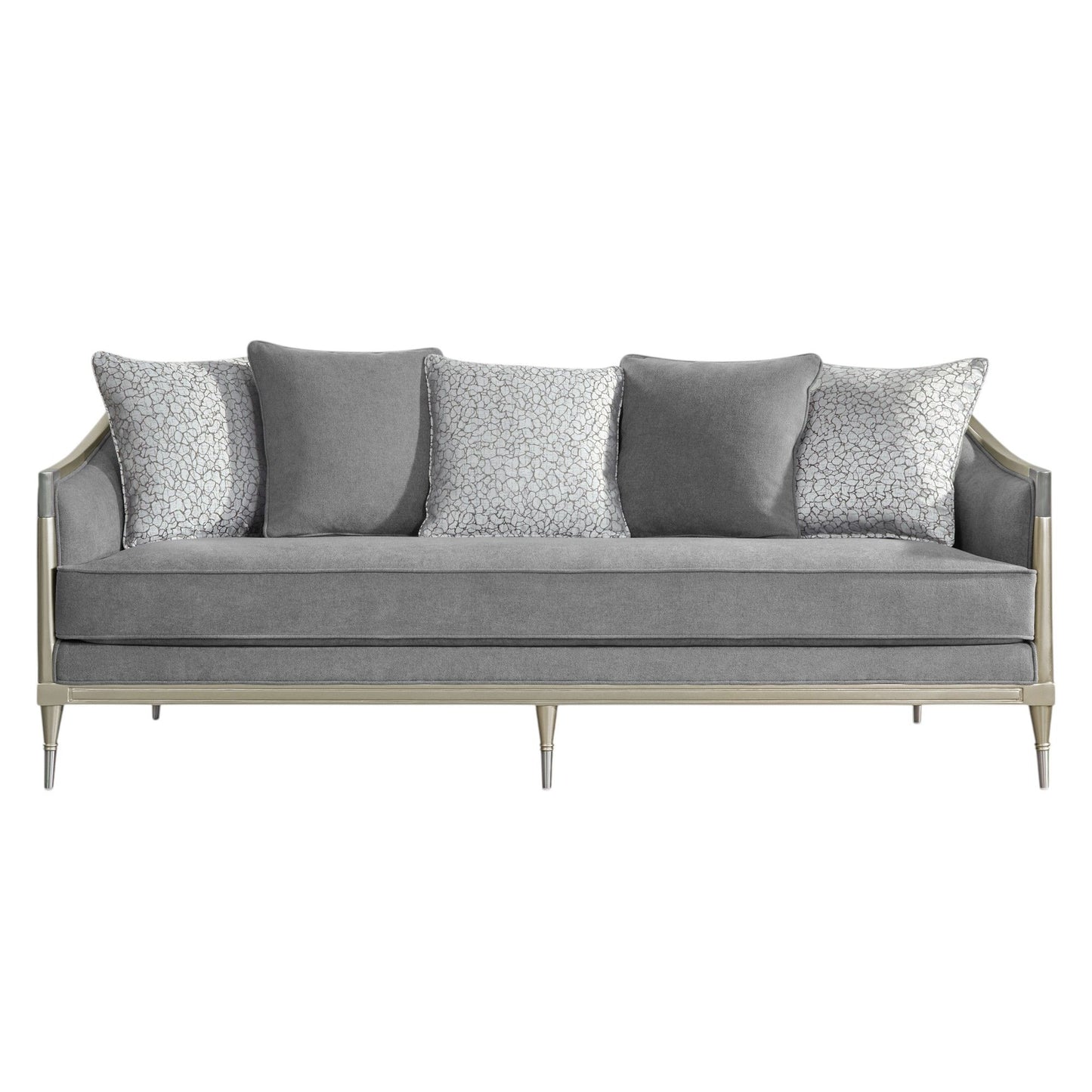Fernando - Sofa With 5 Pillows - Champagne / Gray Acme