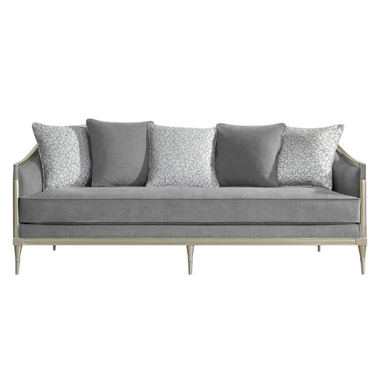 Fernando - Sofa With 5 Pillows - Champagne / Gray Acme