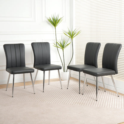 Modern Dining Chair With Electroplated Metal Legs (Set of 4) Home Essentials