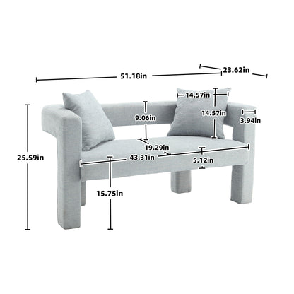 Modern Chenille Loveseat Sofa, Comfy Upholstered 2 Seater Home Essentials