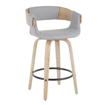 Elisa - Farmhouse Counter Stool (Set of 2) - White Washed / Gray Lumi Source