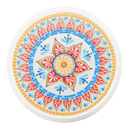 Ruby - Boho Mosaic Side Table With Ceramic Tile Top Noble House