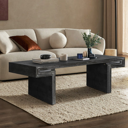 American Vintage Industrial Coffee Table, Double Tier Design Home Essentials