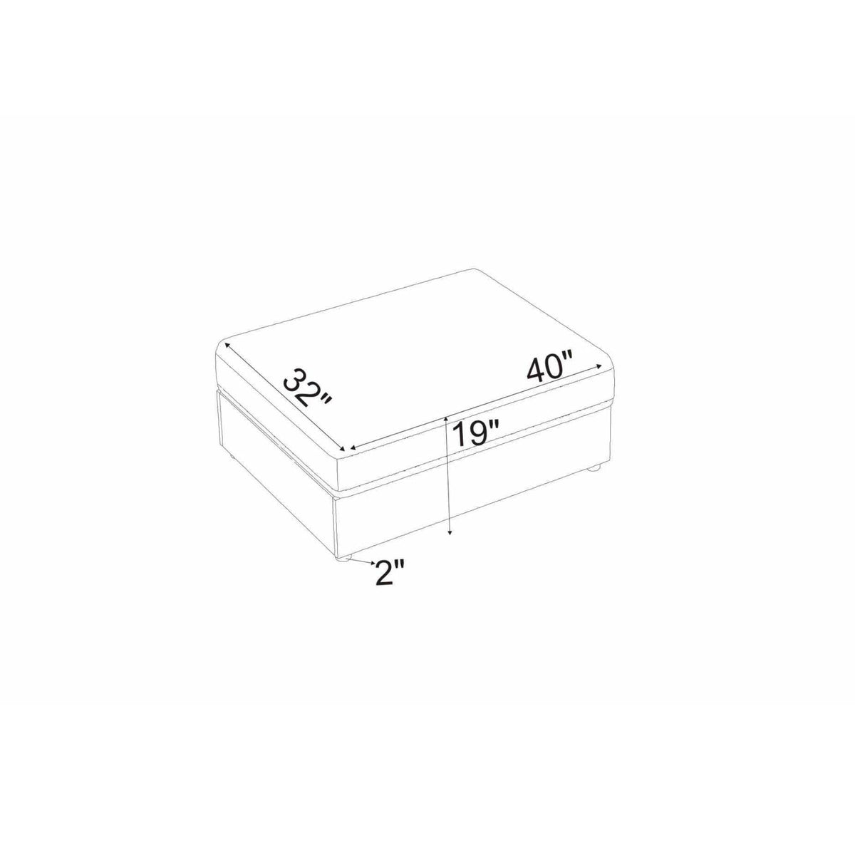 Upholstered Rectangle Ottoman Home Essentials