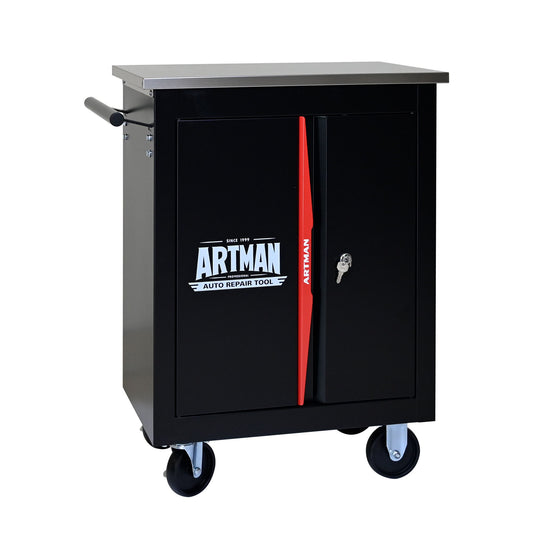 Double Door Clapboardl Multi Function Tool Cart - Black / Red Daily Nest