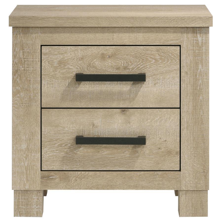Oakglen - 2-Drawer Nightstand Bedside Table - Weathered Oak Coaster Fine Furniture