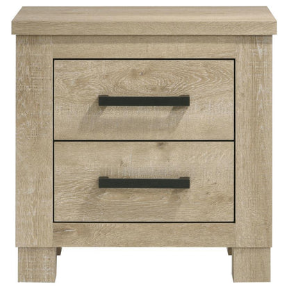 Oakglen - 2-Drawer Nightstand Bedside Table - Weathered Oak Coaster Fine Furniture