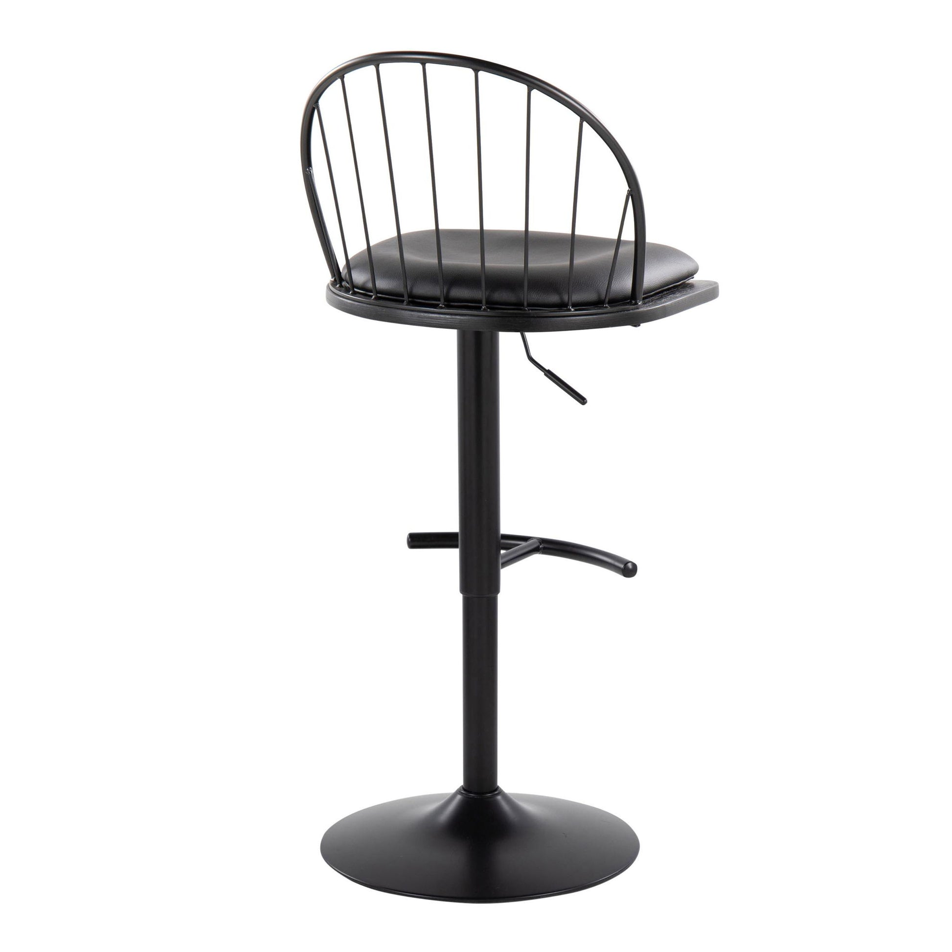 Riley - Farmhouse Adjustable Height Barstool With Swivel With Rounded T Footrest (Set of 2) Lumi Source