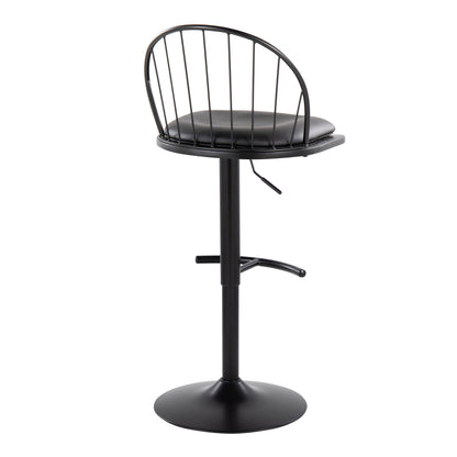 Riley - Farmhouse Adjustable Height Barstool With Swivel With Rounded T Footrest (Set of 2) Lumi Source