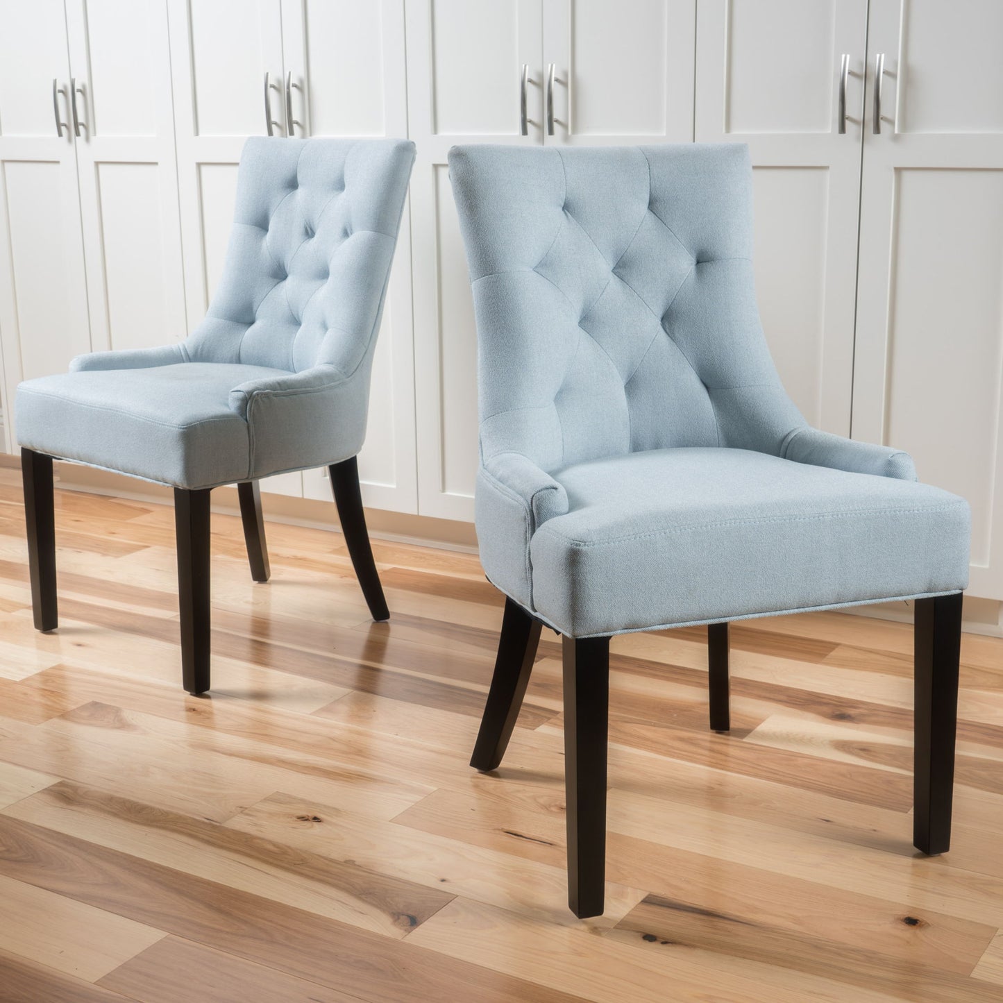 Contemporary Cheney Dining Chair Set With Tufted Design Noble House