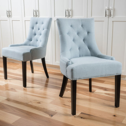 Contemporary Cheney Dining Chair Set With Tufted Design Noble House