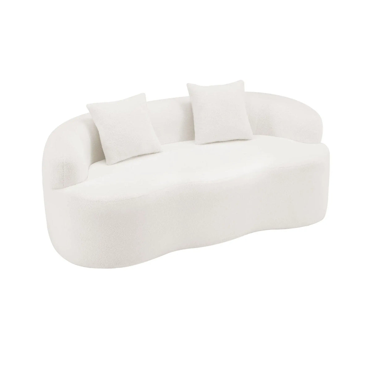 Curved Loveseat Sofa With Round Armrest Home Essentials