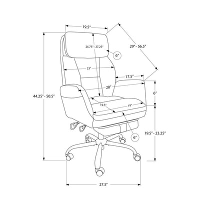 Office Chair With Adjustable Height, Armrests, Ergonomic Design - Dark Gray 8th Street
