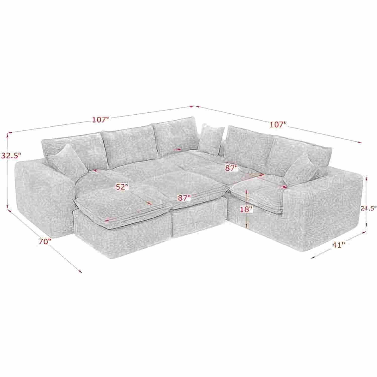 Sectional Sofa With Moveable Ottoman Home Essentials