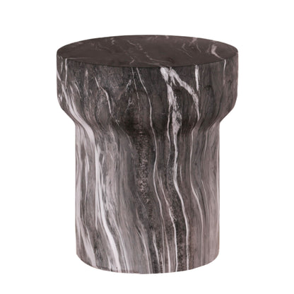 Round Geometric Outdoor End Table - Marble Home Essentials