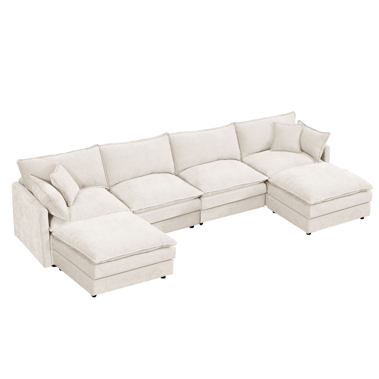 Modular U Shaped Sectional Sofa, 4 Seater Comfy Cloud Couch Home Essentials