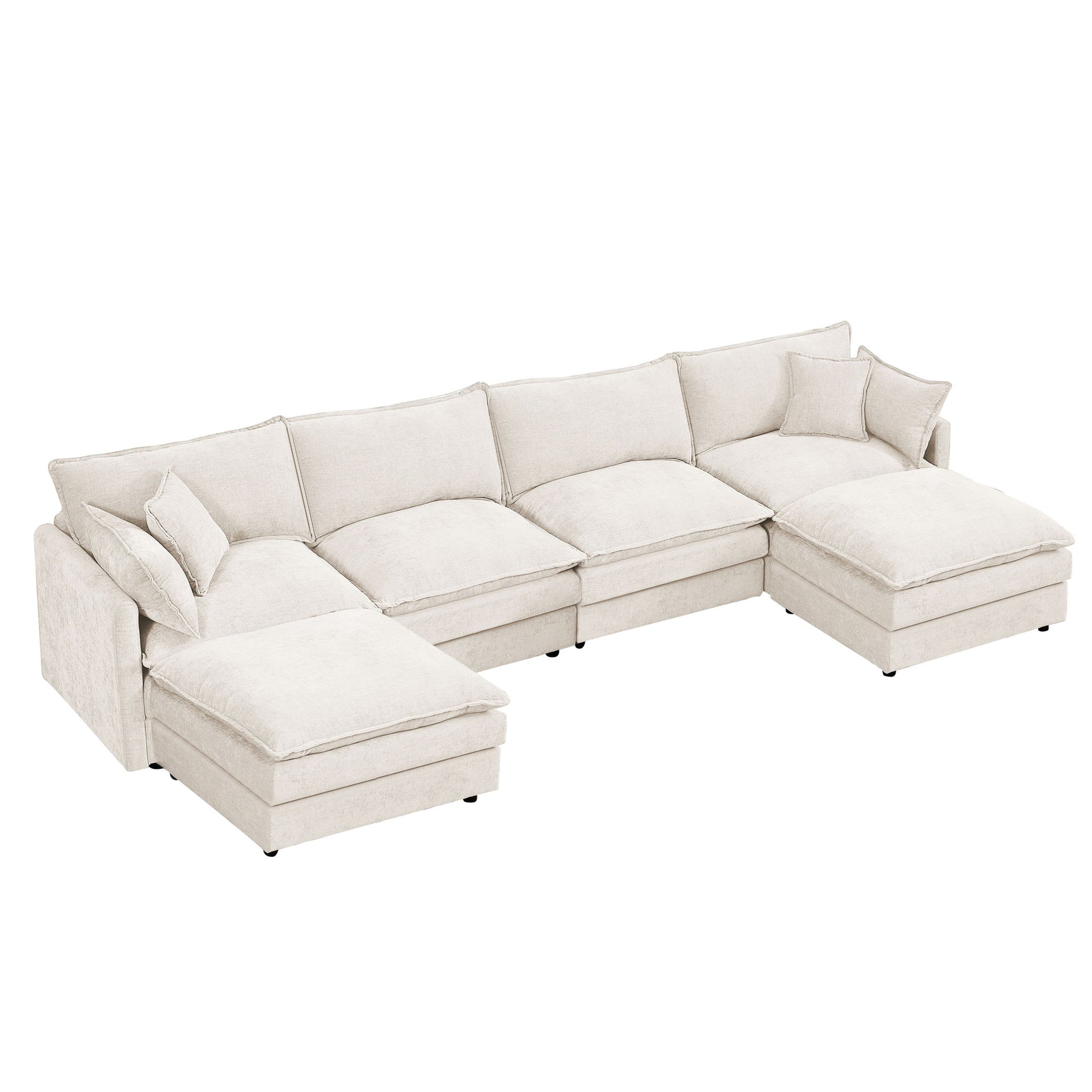 Modular U Shaped Sectional Sofa, 4 Seater Comfy Cloud Couch Home Essentials