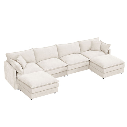 Modular U Shaped Sectional Sofa, 4 Seater Comfy Cloud Couch Home Essentials
