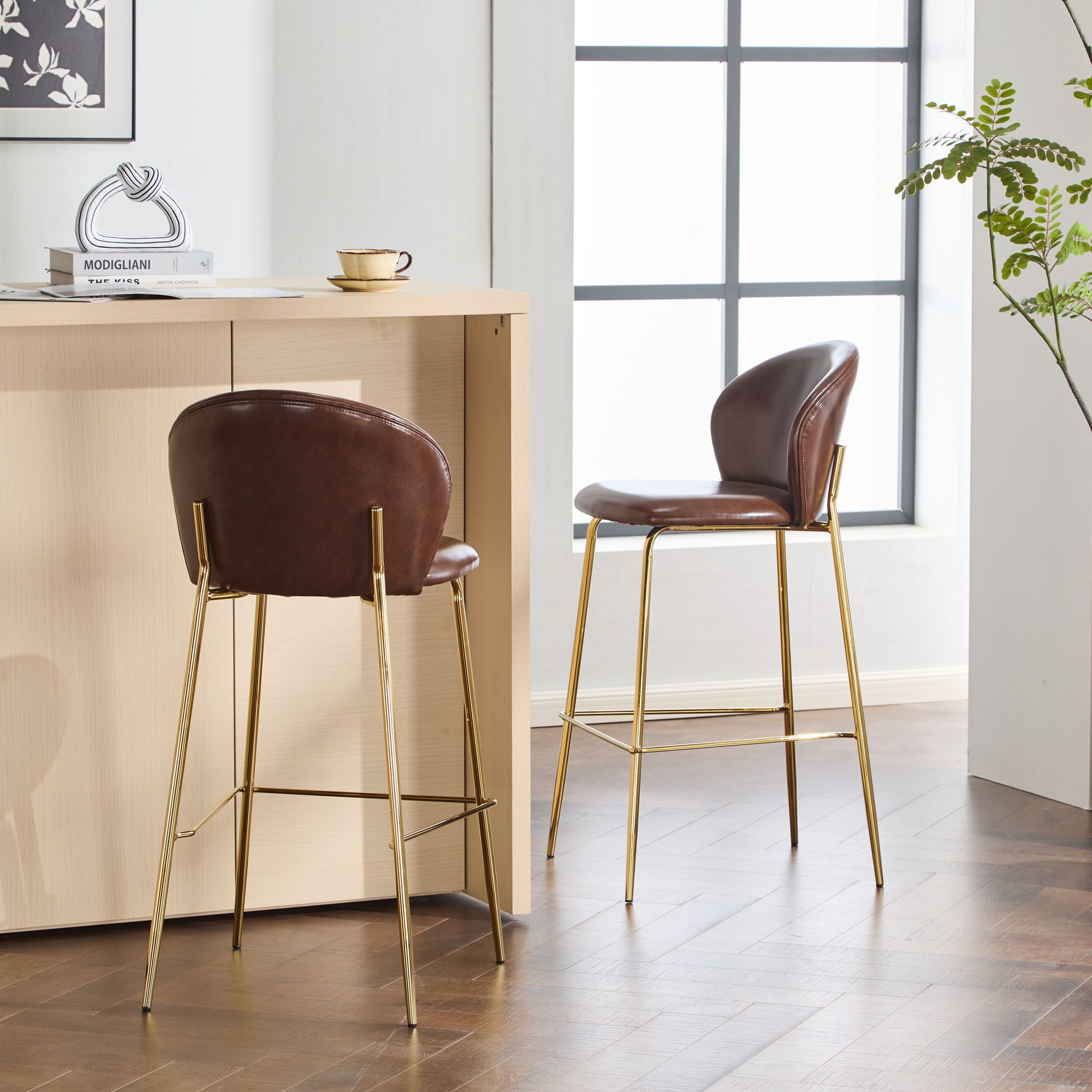 Kira - Upholstered Bar Stool (Set of 2) Noble House