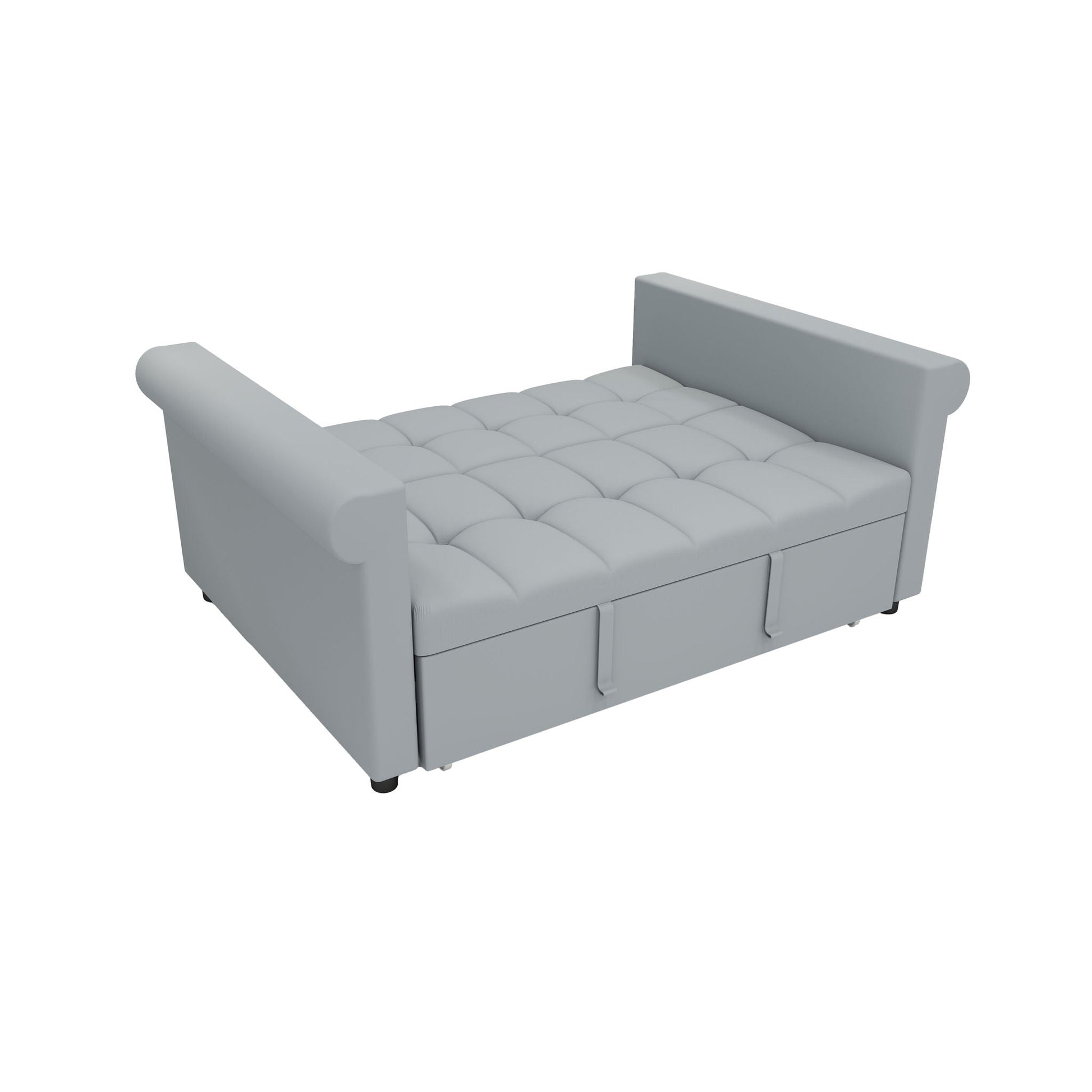Compact Loveseat With Trundle Sleeper And Storage Pocket - Gray Home Essentials