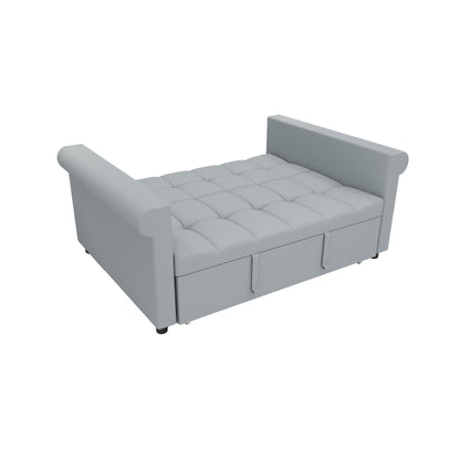 Compact Loveseat With Trundle Sleeper And Storage Pocket - Gray Home Essentials
