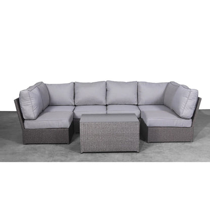 Comfortable Modern Patio Rattan Sectional Set With Cushions LSI Patio Furniture