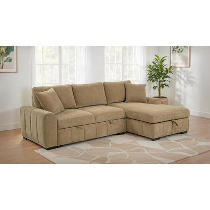 Logan - Sleeper Sectional Sofa With Right Arm Chaise - Camel Furniture Max